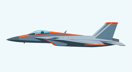 Naklejka premium Side view of a modern military fighter jet.