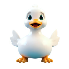Fototapeta premium a happy white 3D duck isolated on a transparent background