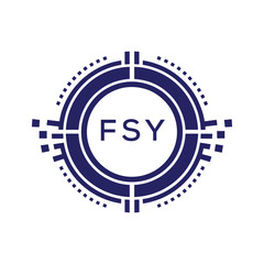 FSY Modern Abstract Circular Technology Logo Design with FSY Letter Logo.
