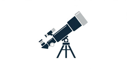 Telescope vector image for astronomy stargazing and science observation with tripod for exploration use