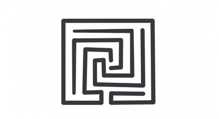 Square maze puzzle game vector illustration for problem solving and brain teaser challenges and activities