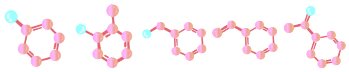 Pink Atom and Molecule Model Illustration PNG for Education