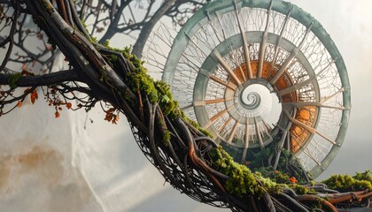 Biomimetic Spiral of Vines and Mycelium — Organic Architecture
