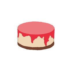 cake with strawberry realistic drawing transparent background