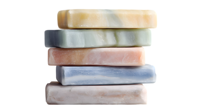 Stack of Artisan Soaps, isolated on transparent background - Powered by Adobe
