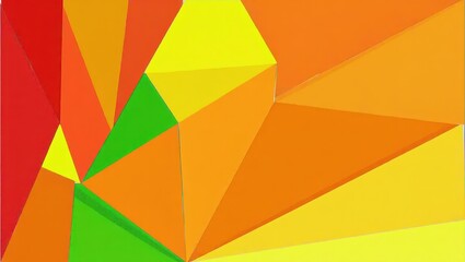 Fototapeta premium A vibrant abstract design composed of overlapping, colorful triangles in shades of red, orange, yellow, and green.