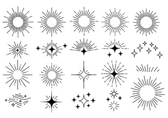 Unleash radiant design with this versatile collection of modern starbursts and sparkling starbursts, perfect for adding a touch of celestial magic to any project.