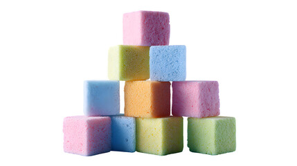 Colorful Marshmallow Pyramid, isolated on transparent background