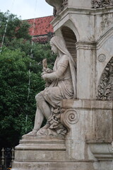 Obraz premium Historic Flora Fountain Marble Statues Decorated with Sculpted Flora in Mumbai, India