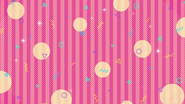 A fun and playful abstract motion background featuring a colorful pattern of funky shapes in a cute and modern style