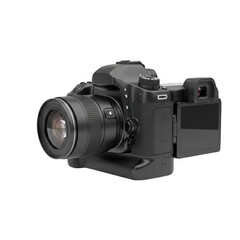 Fototapeta premium Digital camera isolated on transparent background