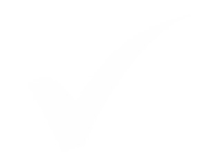 Minimalist white check mark verification symbol isolated on transparent background