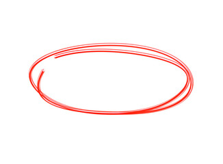 Naklejka premium Vibrant red hand drawn oval circle shape on transparent background