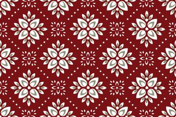 Red seamless damask floral pattern wallpaper backdrop