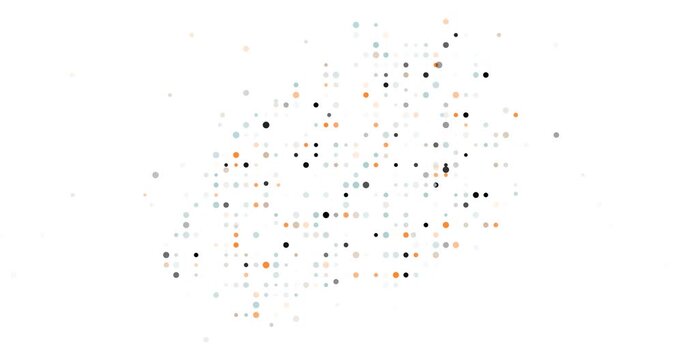 Generative flying dots of Saint Helena Tristan Cunha