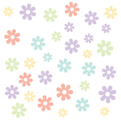 Daisy flower vector pattern seamless illusration floral colorful background