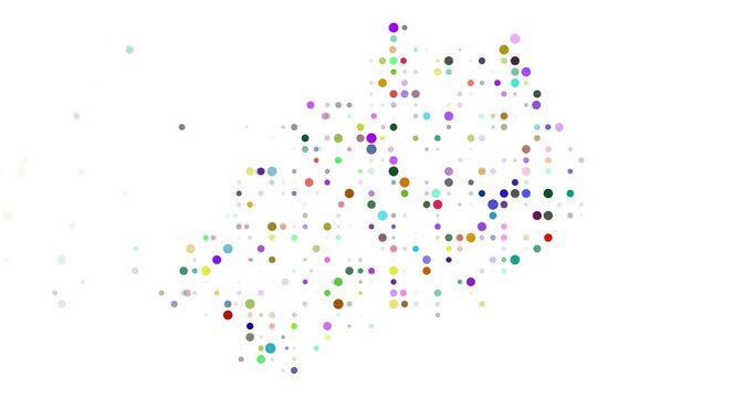 Generative flying dots of Saint Helena Tristan Cunha