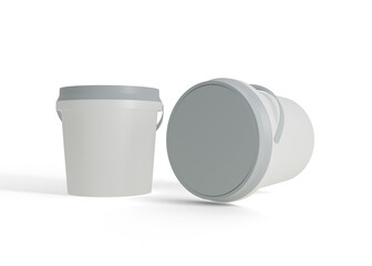 Plastic Bucket Mockup with Handle for Branding Presentation