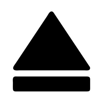 Black Eject Icon Isolated On A White Background