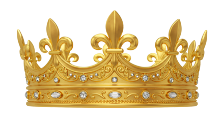 Majestic Crown: This resplendent golden crown, adorned with intricate details and shimmering gemstones, stands as a timeless symbol of power, royalty, and regal splendor.