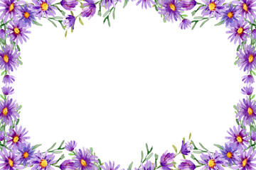 Watercolor flowers background vector for design.
