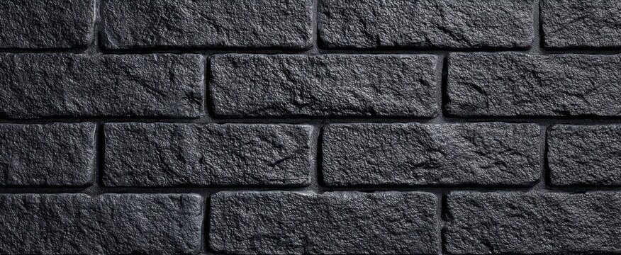 The Brick Wall With Dark Textured Stone Surface And Dramatic Shadowed Architectural Detail - Powered by Adobe