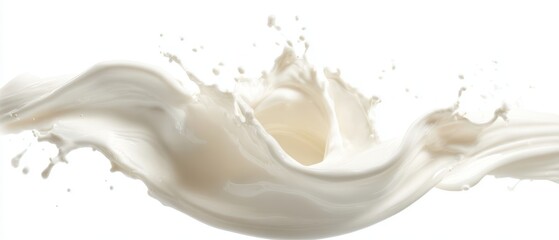 The Milk Splash Wave Captured in Smooth Motion on a Clean White Background