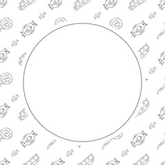 hand drawn food and beverage frame background