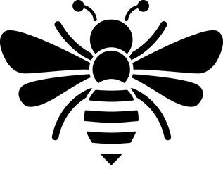 Black bee silhouette vector icon