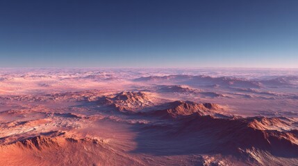 Surreal alien landscape with pinkish mountains under gradient sky for Halloween sci-fi scene.
