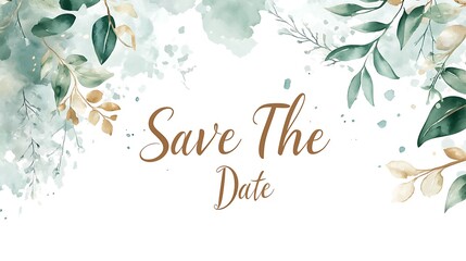 Elegant botanical save the date