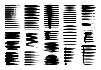 Naklejka premium Collection of Black Brush Strokes and Line Art Elements