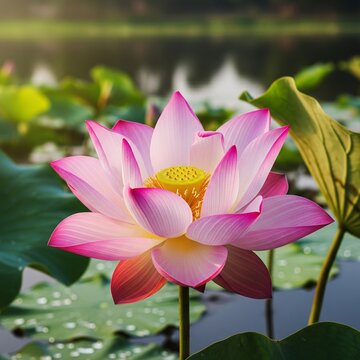 Pink lotus flower
