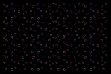 abstract black background with heart wave
