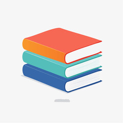Colorful Stack of Books Illustration of Learning and Knowledge