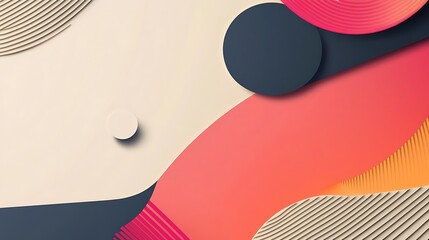 Abstract shapes, color gradients, layered design