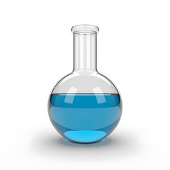 glass flask with blue liquid
