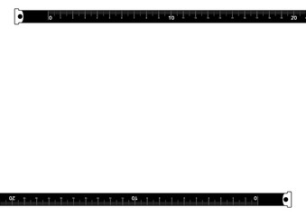 黒いシンプルな巻尺の装飾ラインフレーム