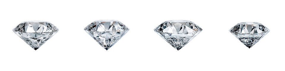 Sparkling Diamond Collection on White Backdrop
