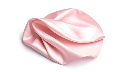 A crumpled, pale pink silk fabric