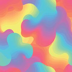 Seamless Pattern, Abstract fluid gradient background with vibrant rainbow color palette design Stock royalty free image.