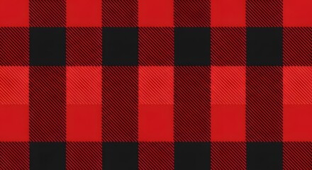 Classic buffalo check plaid pattern in red and black, a timeless textile design with a bold, contrasting weave, perfect for fabric, apparel, and decor