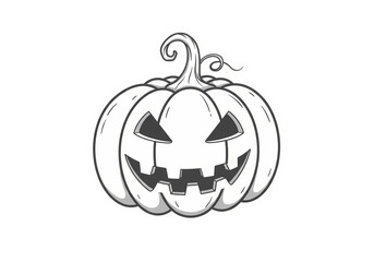 Fototapeta premium Monochrome JackoLantern Illustration isolated on transparent background