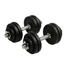 Fototapeta premium Pair of adjustable dumbbells ready for intense strength training workout transparent background