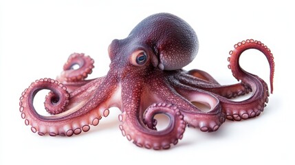 Fototapeta premium Raw fresh octopus on white background