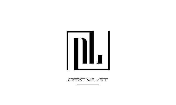 NL, LN, N, L abstract letters logo monogram