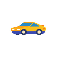 Car Flat Vector Illustration, Clean Automobile Transport Clipart