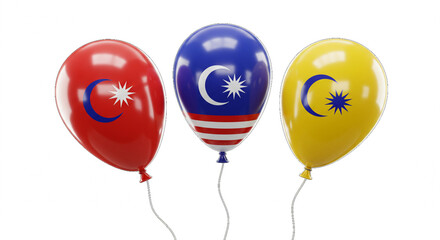 Malaysia independence day malaysia flag balloons party decoration for independence day celebration and national holiday event design