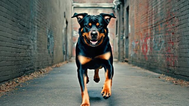 Dog Walking in Alleyway