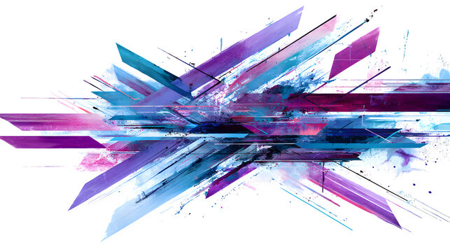 Dynamic explosion of vibrant abstract shapes and colors creating a sense of energy and movement.